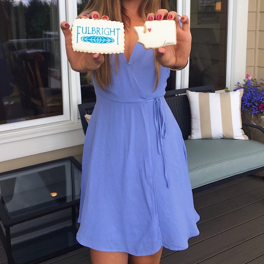 Periwinkle blue LUSH Wrap Dress